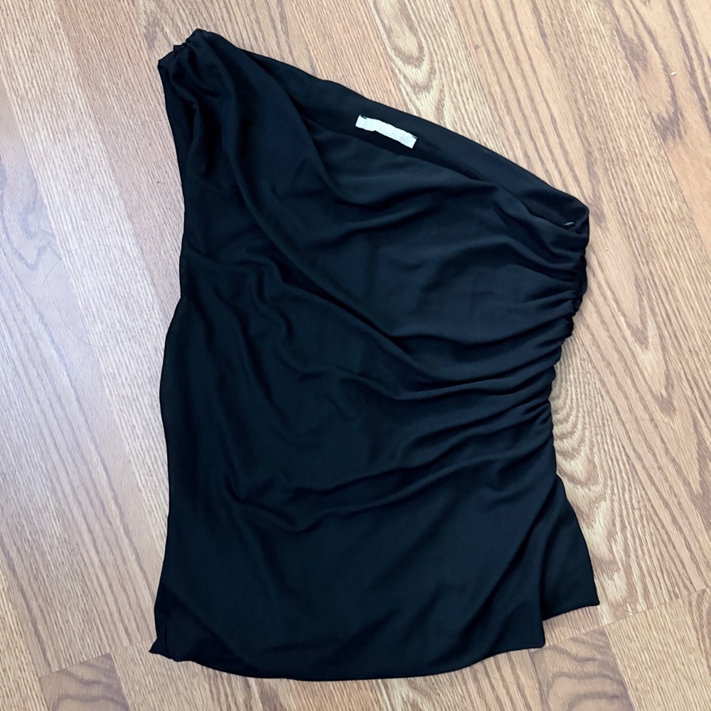 Zara Chic Black One-Shoulder top